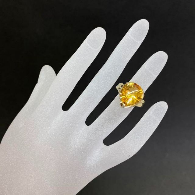 K18イエローゴールド　シトリントパーズリング　7.64ct　サイズ10号 レディースのアクセサリー(リング(指輪))の商品写真