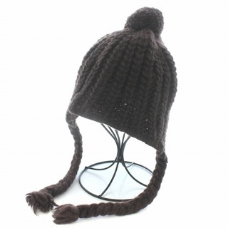 カシラ(CA4LA)のカシラ ニット帽 ニットキャップ 帽子 紐付き ポンポン 茶 ブラウン(その他)