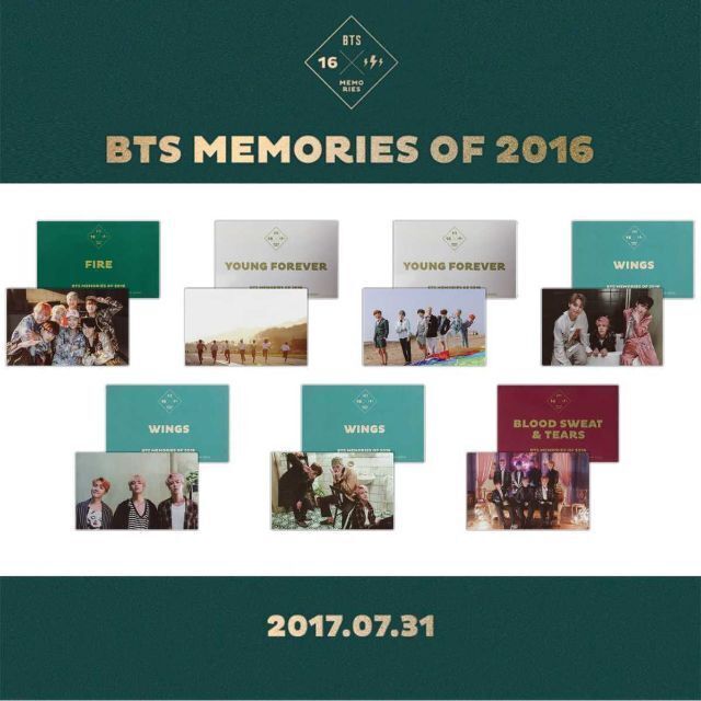 タレントグッズBTS MEMORIES メモリーズ 2016 7枚セット