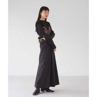 トゥデイフル(TODAYFUL)の【美品】TODAYFUL フロントタックシャツドレス 黒 長袖 ロングワンピース(ロングワンピース/マキシワンピース)