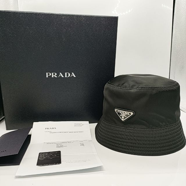 【美品】PRADA　プラダ　バケットハット ナイロン ブラック　1HC137 | フリマアプリ ラクマ