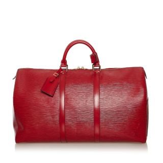 ルイヴィトン(LOUIS VUITTON)の美品 ルイ ヴィトン エピ キーポル 50 ボストンバッグ トラベルバッグ M42967 レザー レディース LOUIS VUITTON 【1-0072153】(ボストンバッグ)