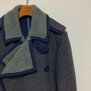 初期■sacai サカイ■ウール ピーコート 裏ボア インディゴ Pコート 1