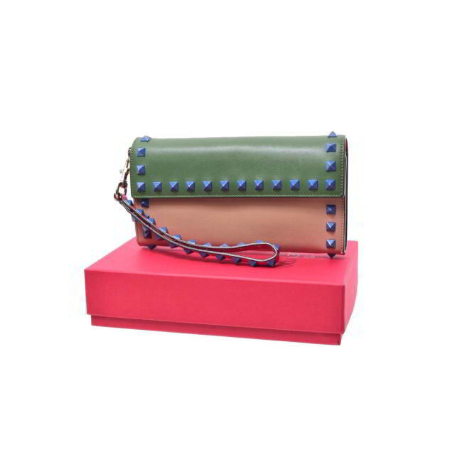 VALENTINO ロックスタッズ カラーブロック 長財布 Ba8ok298GF - www