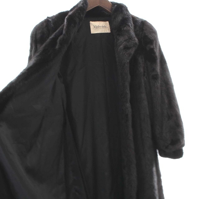 other(アザー)のマルヴォワジー ロングコート ダークミンク ステンカラー 13 XL 黒 レディースのジャケット/アウター(毛皮/ファーコート)の商品写真