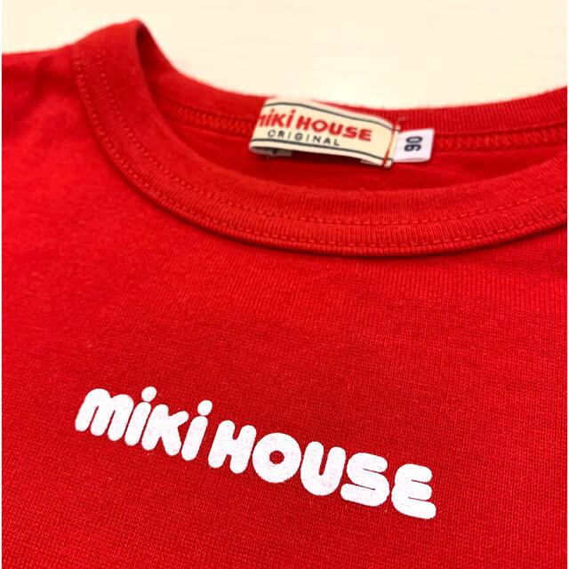 mikihouse(ミキハウス)のミキハウス　ロンT ロゴプリント　90cm キッズ/ベビー/マタニティのキッズ服女の子用(90cm~)(Tシャツ/カットソー)の商品写真