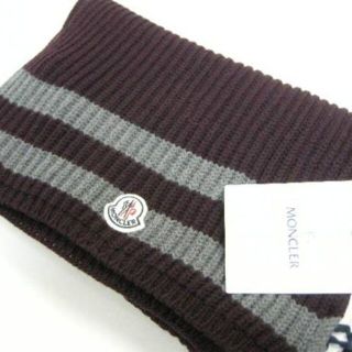 モンクレール(MONCLER)の新品本物◆モンクレール ストライプ柄ウールニットマフラー ストール ユニセックス(マフラー)