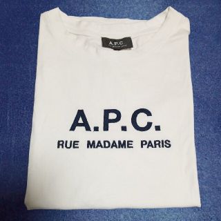 アーペーセー(A.P.C)のA.P.C. アーペーセー ロゴ刺繍 Tシャツ レディースＬ 白 ホワイト(Tシャツ(半袖/袖なし))