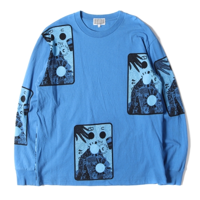 Tシャツ/カットソー(七分/長袖)C.E シーイー Tシャツ グラフィック プリント ロングスリーブ クルーネックTシャツ 71V LONG SLEEVE T 19SS ブルー 青 M トップス カットソー 長袖 【メンズ】