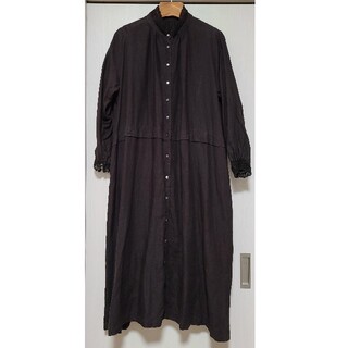 ネストローブ(nest Robe)の【ネストローブ】リネン　ワンピース　ブラック(ロングワンピース/マキシワンピース)