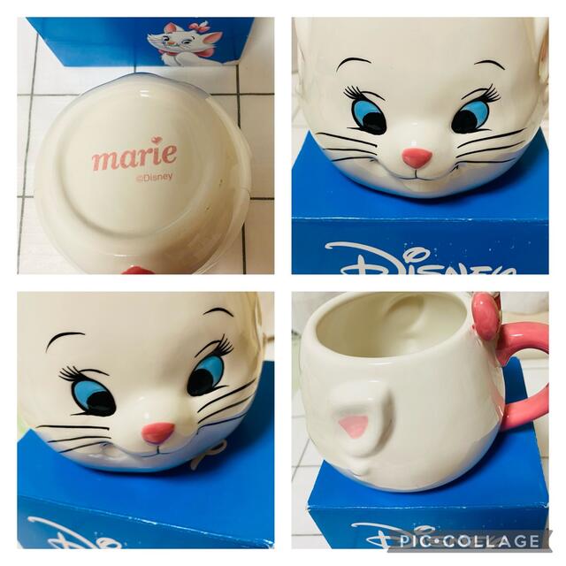 Disney(ディズニー)のDISNEY'S マリーセラミック  陶器のマグカップ かわいい素敵な白ピンク色 インテリア/住まい/日用品のキッチン/食器(グラス/カップ)の商品写真