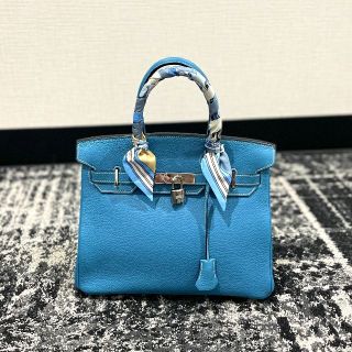 新品HERMESツイリー2本セットシルク2022SSブルーバーキンツイリー