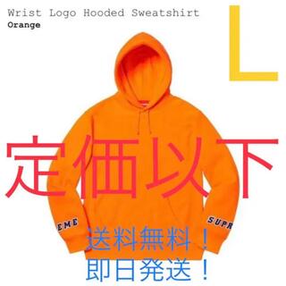 シュプリーム(Supreme)のsupreme Wrist logo hooded sweatshirt 橙 L(パーカー)