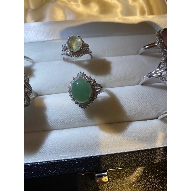 翡翠　プラチナ　ダイヤモンド　リング レディースのアクセサリー(リング(指輪))の商品写真