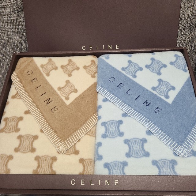 celine(セリーヌ)のCELINE　セリーヌ　綿毛布　毛布　ペア インテリア/住まい/日用品の寝具(毛布)の商品写真