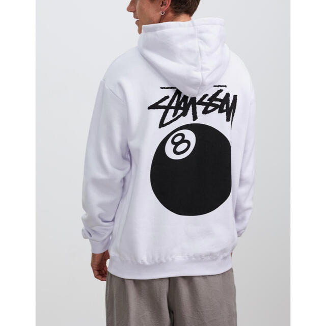 国内未発売・1点限り！ステューシー Stussy 8ボール パーカー ホワイトメンズ