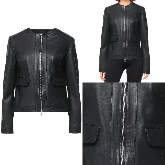 ★新品・レディース★【Andrea D'AMICO 】レザージャケット 黒
