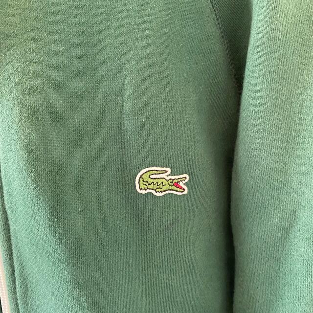 LACOSTEラコステジップパーカーグリーン緑メンズ長袖mMあいみょんY2K古着