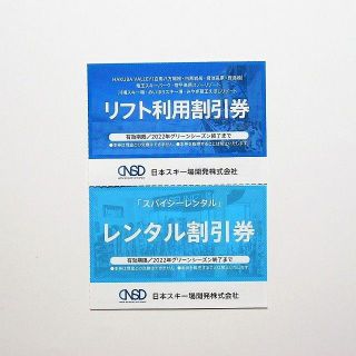 日本駐車場開発　株主優待　リフト割引券 + レンタル割引券(その他)