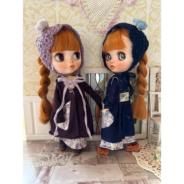 ブライスアウトフィット☆トワルジョイ柄ワンピと羽織セット☆双子コーデにも♡紫 ハンドメイドのぬいぐるみ/人形(その他)の商品写真