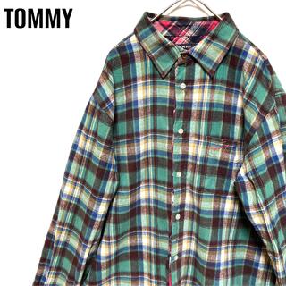 トミー(TOMMY)のTOMMY ネルシャツ チェックシャツ 古着 メンズ XLサイズ(シャツ)