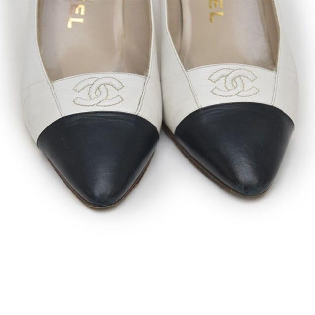CHANEL パンプス ココマーク バイカラー 36 23cm