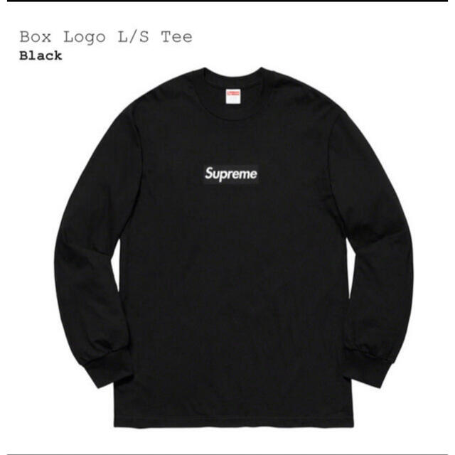 メンズXL★黒☆ supreme  box logo l/s tee