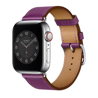 AppleWatch アップルウォッチ バンド レザーベルト パープル 紫 (腕時計)
