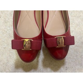 フェラガモ(Ferragamo)のフェラガモ レッド　9 1/2D(バレエシューズ)