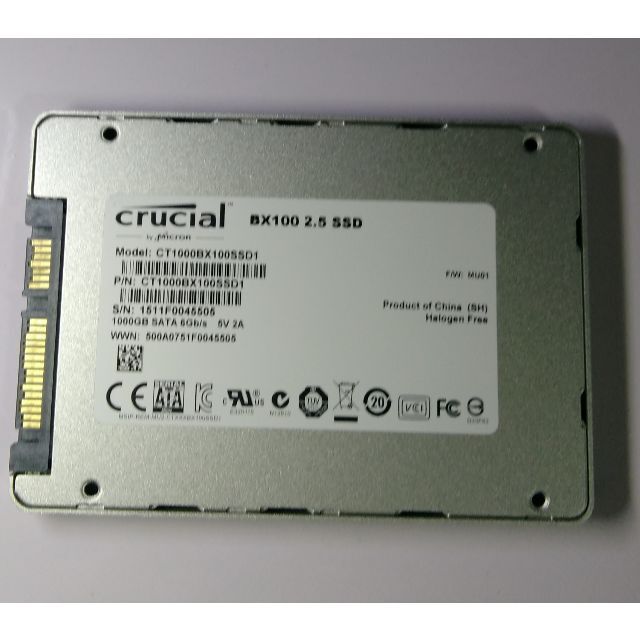Crucial 内蔵SSD 1TB (1000GB) 2.5インチ 7日間保証 1