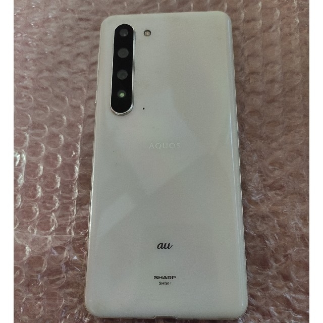 AQUOS(アクオス)のAQUOS R5G オーロラホワイト 256GB SIMフリー ジャンク品 スマホ/家電/カメラのスマートフォン/携帯電話(スマートフォン本体)の商品写真