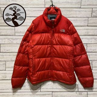 ノースフェイス(THE NORTH FACE) ダウンジャケット(レッド/赤色系)の 極美品 ダウンジャケット 赤ドット柄 NORTHFACE The ダウンジャケット