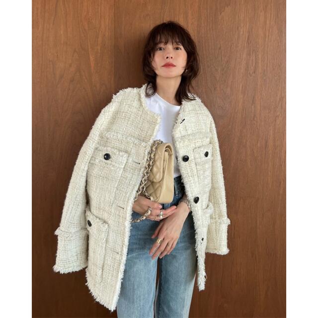 ★CLANE完売NO COLOR TWEED JACKET★新品未使用レディース