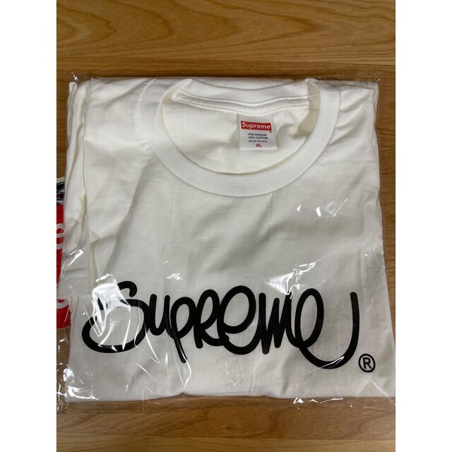 supreme handstyle tee white XL