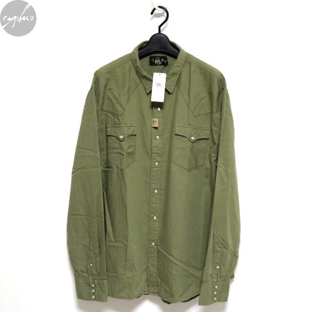 XXL 新品 22SS RRL バッファロー ウエスタン シャツ オリーブ ブランド