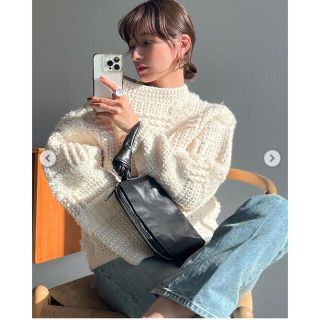 クラネ WIDE CHECK HAND KNIT-