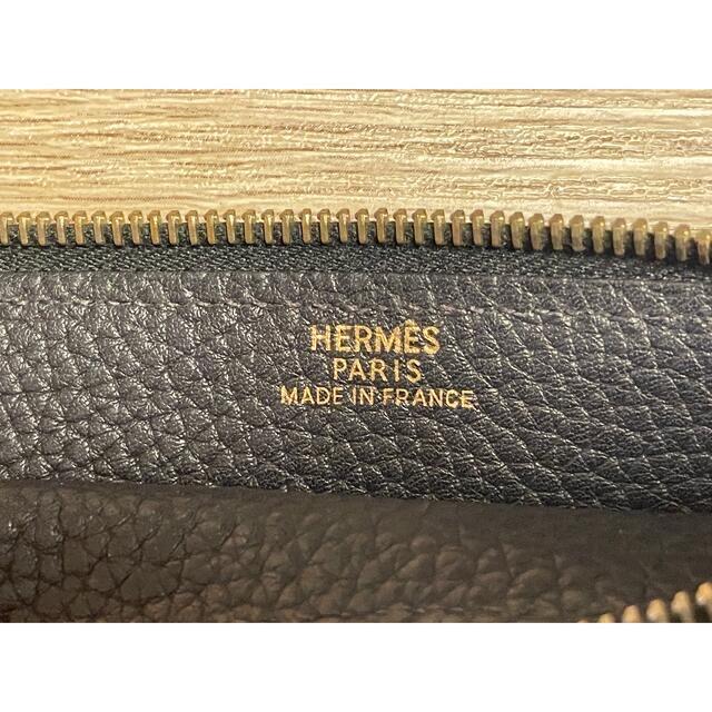 Hermes(エルメス)のエルメス　riri フラットポーチ　レザー　黒 ハンドメイドのファッション小物(ポーチ)の商品写真