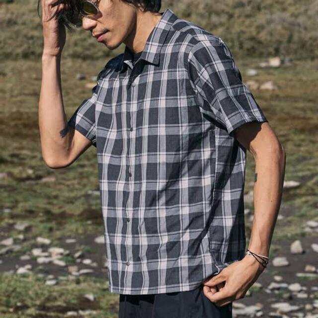 山と道 Merino Short Sleeve Shirts Indigo S