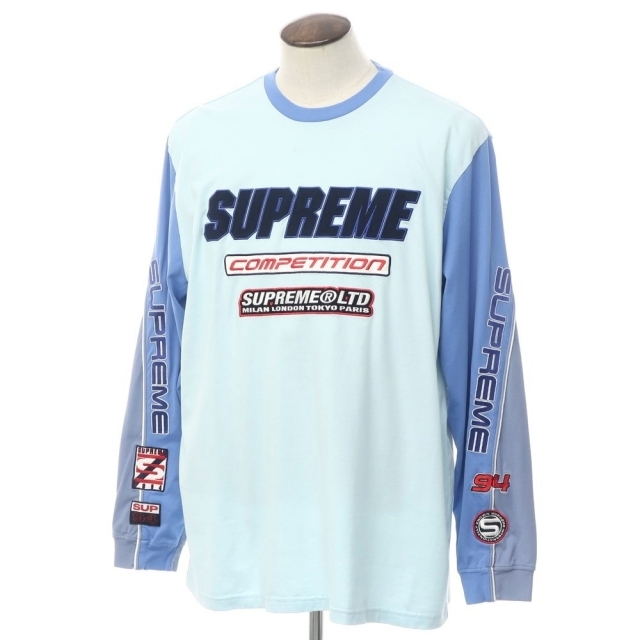 カラーライトブルーxブルーシュプリーム Supreme 22SS Competition L/S Top コットン クルーネック 長袖Ｔシャツ【サイズXL】【メンズ】