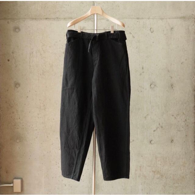 色黒BLACK新品 22aw comoli コモリ ベルテッドデニム 3 黒 neat