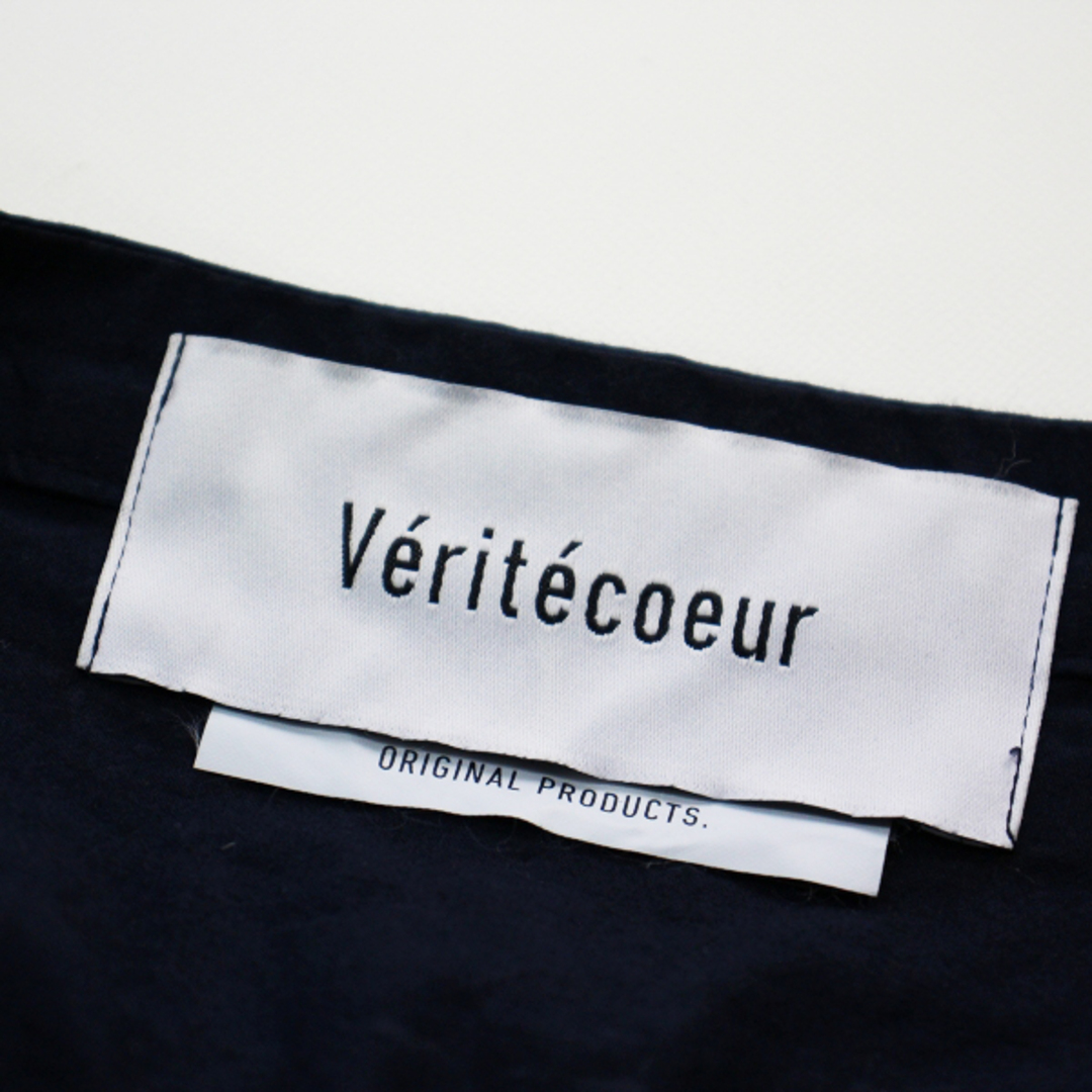 Veritecoeur ヴェリテクール VC-1687 コットンウェザーノーボタンコート F/ネイビー【2400012975316】