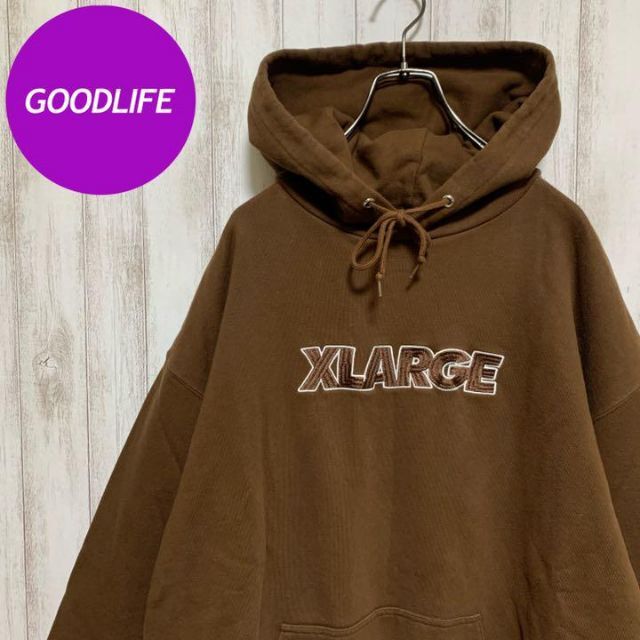 XLARGE 【人気色】 完売品 エクストララージ 刺繍 センターロゴ 超格安一点 【即完売モデル 】エクストララージ⭐︎センター刺繍ロゴ入りパーカー 希少 パーカー