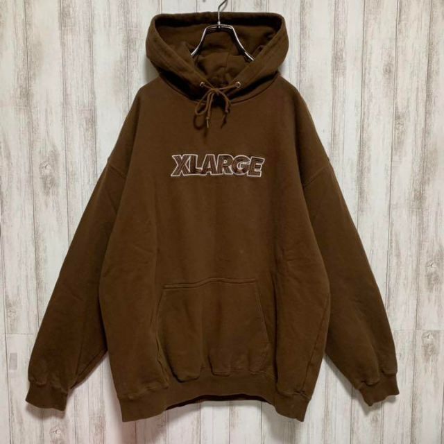 XLARGE 【人気色】 完売品 エクストララージ 刺繍 センターロゴ 超格安一点 【即完売モデル 】エクストララージ⭐︎センター刺繍ロゴ入りパーカー 希少 パーカー