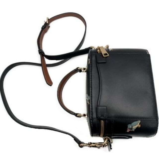 COACH - コーチ/バニティバッグ/レザー/黒/フクロウ柄/38603 COACH - コーチ/バニティバッグ/レザー/黒/フクロウ柄/38603