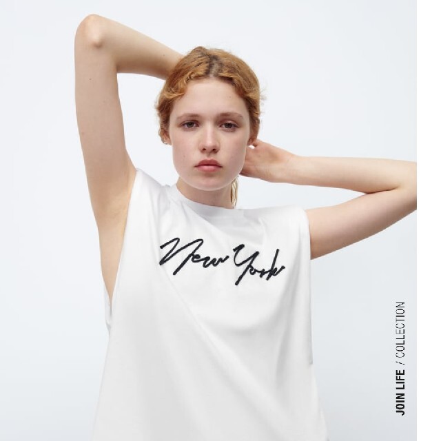 ZARA(ザラ)のZARAショルダーバッドTシャツ新品‼️未使用‼️ レディースのトップス(Tシャツ(半袖/袖なし))の商品写真