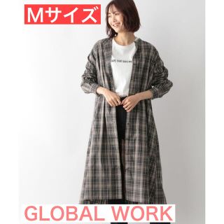 グローバルワーク(GLOBAL WORK)のGLOBAL WORK マルチケアロングシャツワンピース タータンチェック M(ロングワンピース/マキシワンピース)