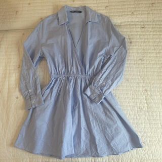 ザラ(ZARA)のお値下げ【美品】ZARAシャツワンピース(ミニワンピース)