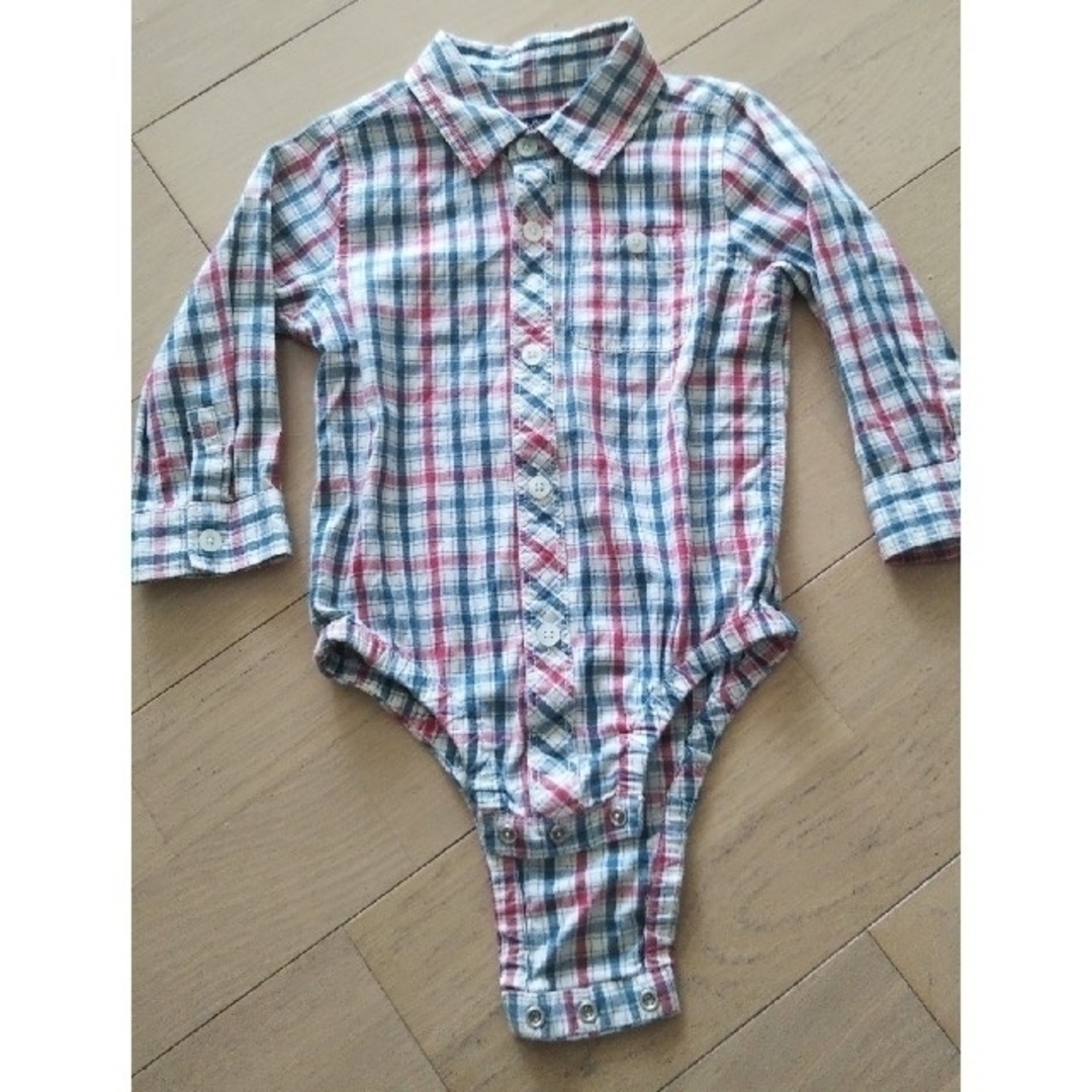 babyGAP(ベビーギャップ)のbabyGap チェック柄シャツロンパース キッズ/ベビー/マタニティのキッズ服男の子用(90cm~)(ブラウス)の商品写真