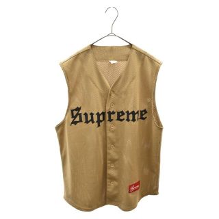 シュプリーム(Supreme)のSUPREME シュプリーム 16SS Sleeveless Baseball Jersey スリーブレスベースボールジャージー メッシュベスト ライトブラウン(ベスト)