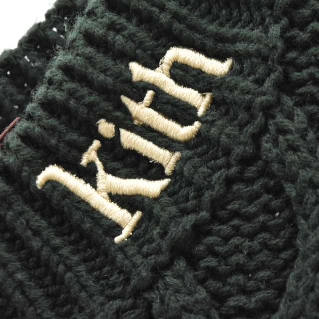 KITH キス ネック ロゴ刺繍デザイン ニット セーター グリーン 20-080-060-0012-4-0M備考